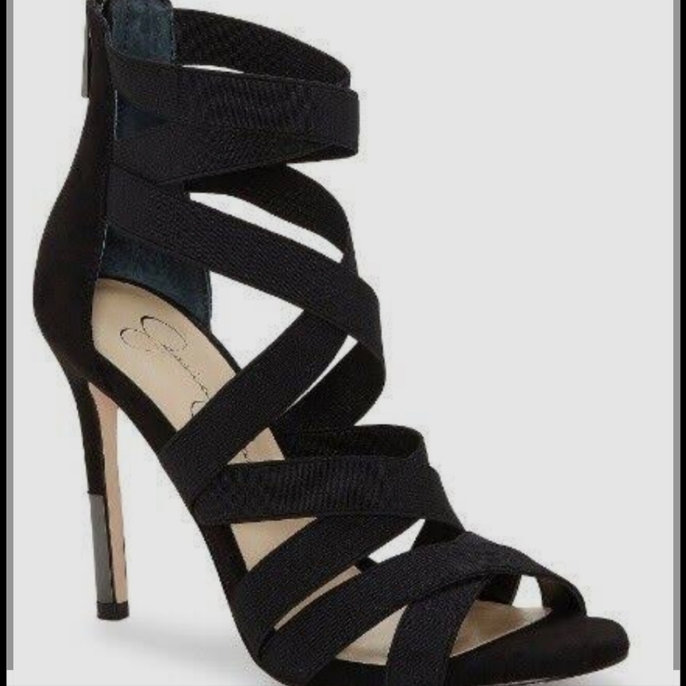 Jessica Simpson Black Strappy Heels